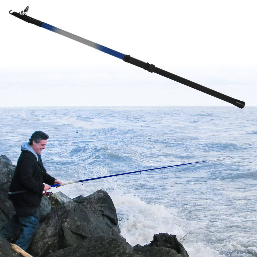 Gone Fishing Telescoping Fishing Rod up to 9.5 feet Blue
